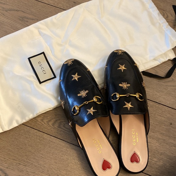 Gucci Princetown black mules with gold bees and stars - Picture 9 of 9